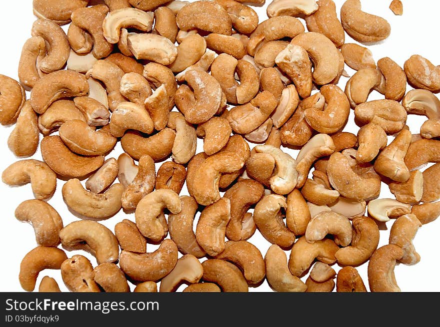 Roasted cashews .