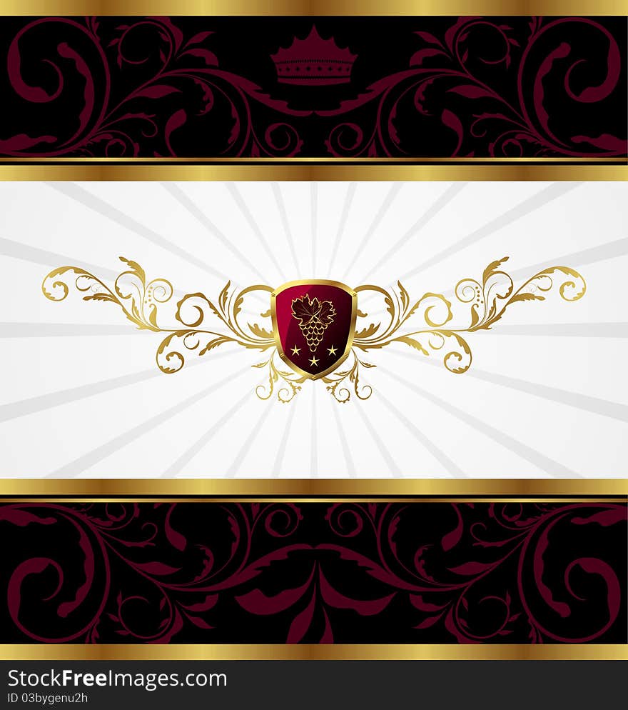 Illustration ornate golden decorative frame - vector