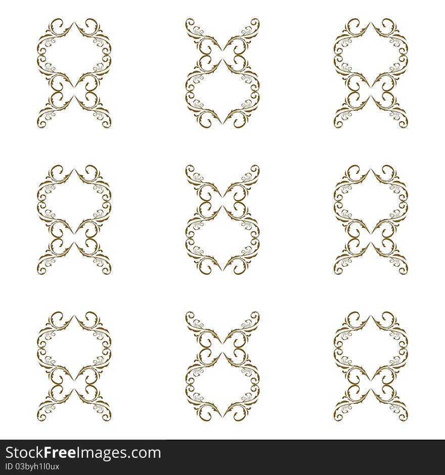 Illustration of retro golden wallpaper seamless