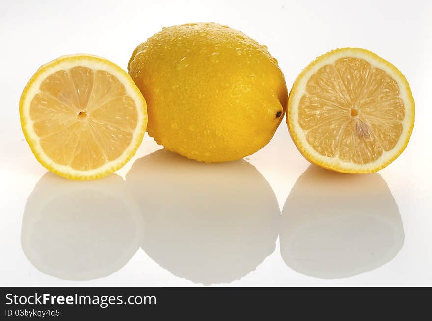 Two half Lemon , isolated on a white background. Two half Lemon , isolated on a white background.