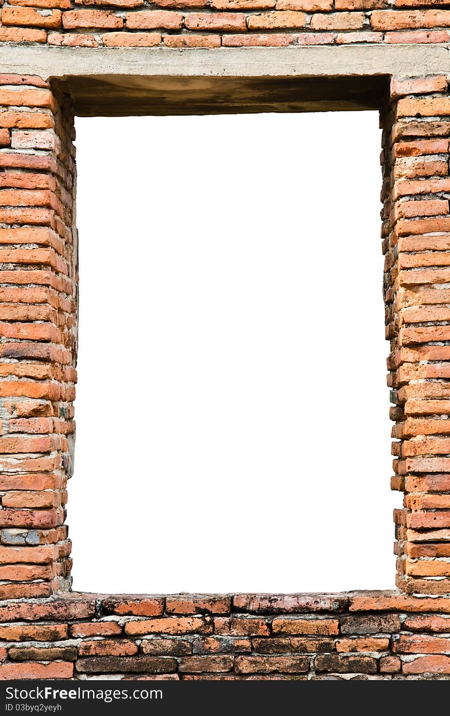 Antique window frames made ​​of brick. Antique window frames made ​​of brick.