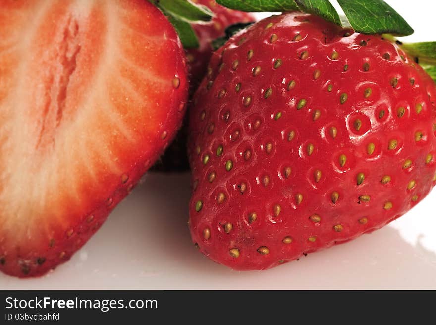 Red strawberry  isolated on a white background. Red strawberry  isolated on a white background.