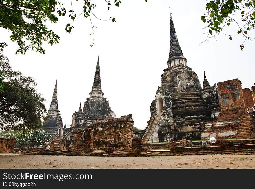 Temple ancient monument.Ayutthaya, Thailand.