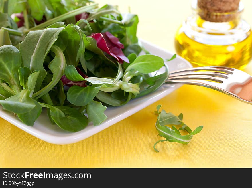 Fresh salad on a plate