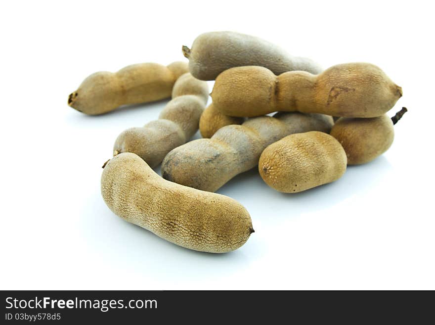 Group of sweet tamarind isolated on white background