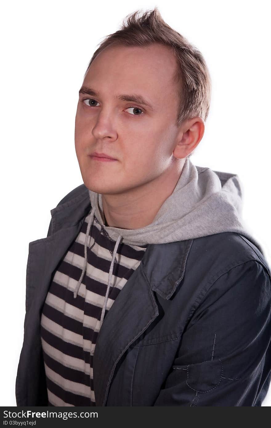 Studio portrait of the young handsome man