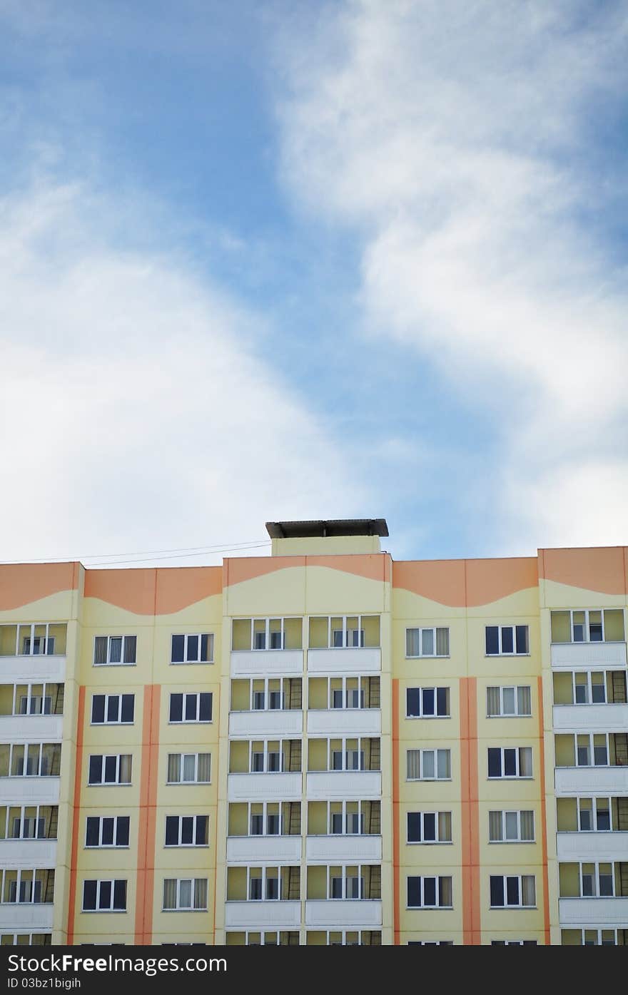 Apartments with balconies, glazed loggia, vertical