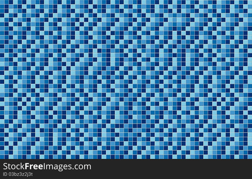 Blue Mosaic Wall