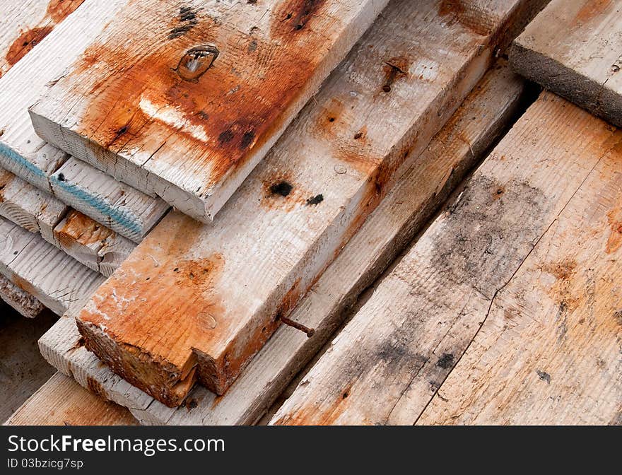 Dirty old wooden boards details