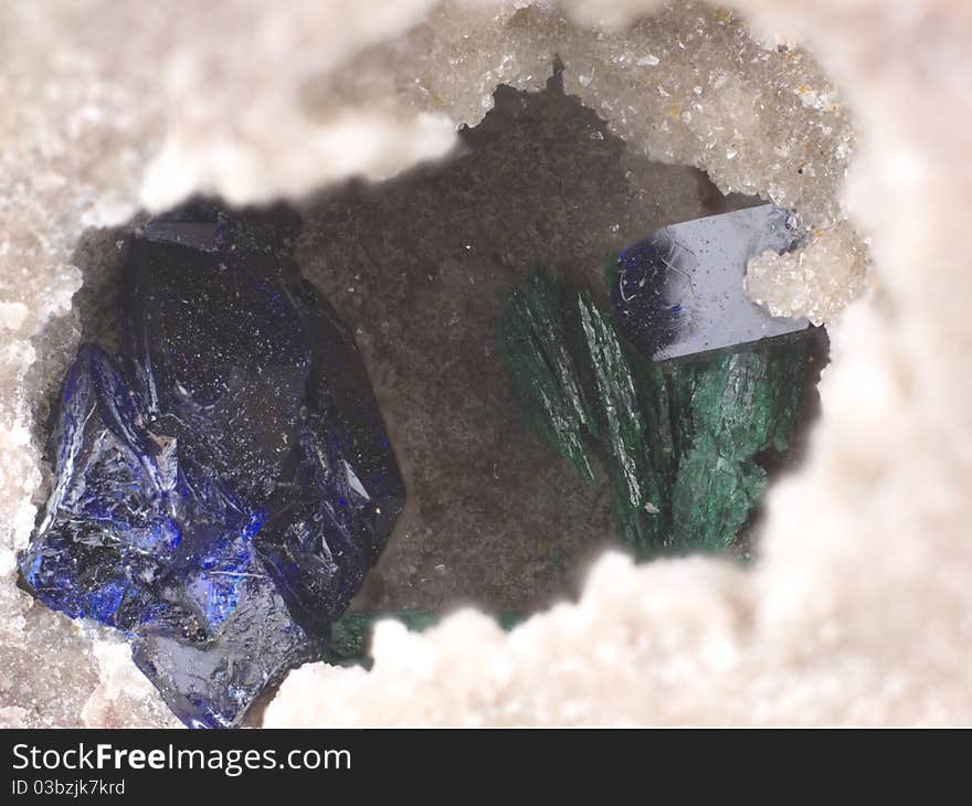 Azurite and malachite