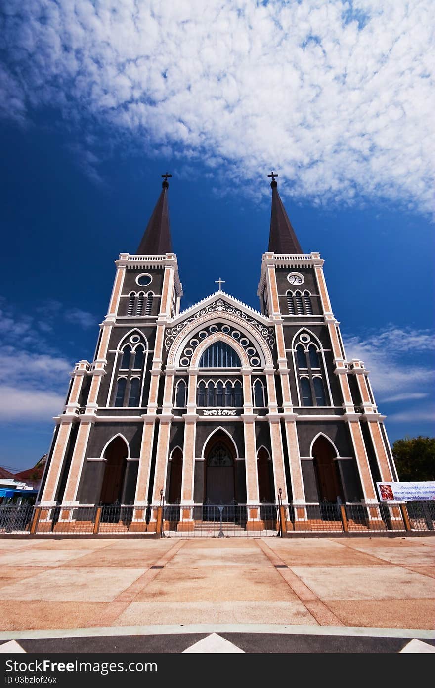 Beautiful catholic church in Thailand