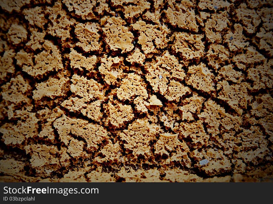 Texture of dry crack soil background