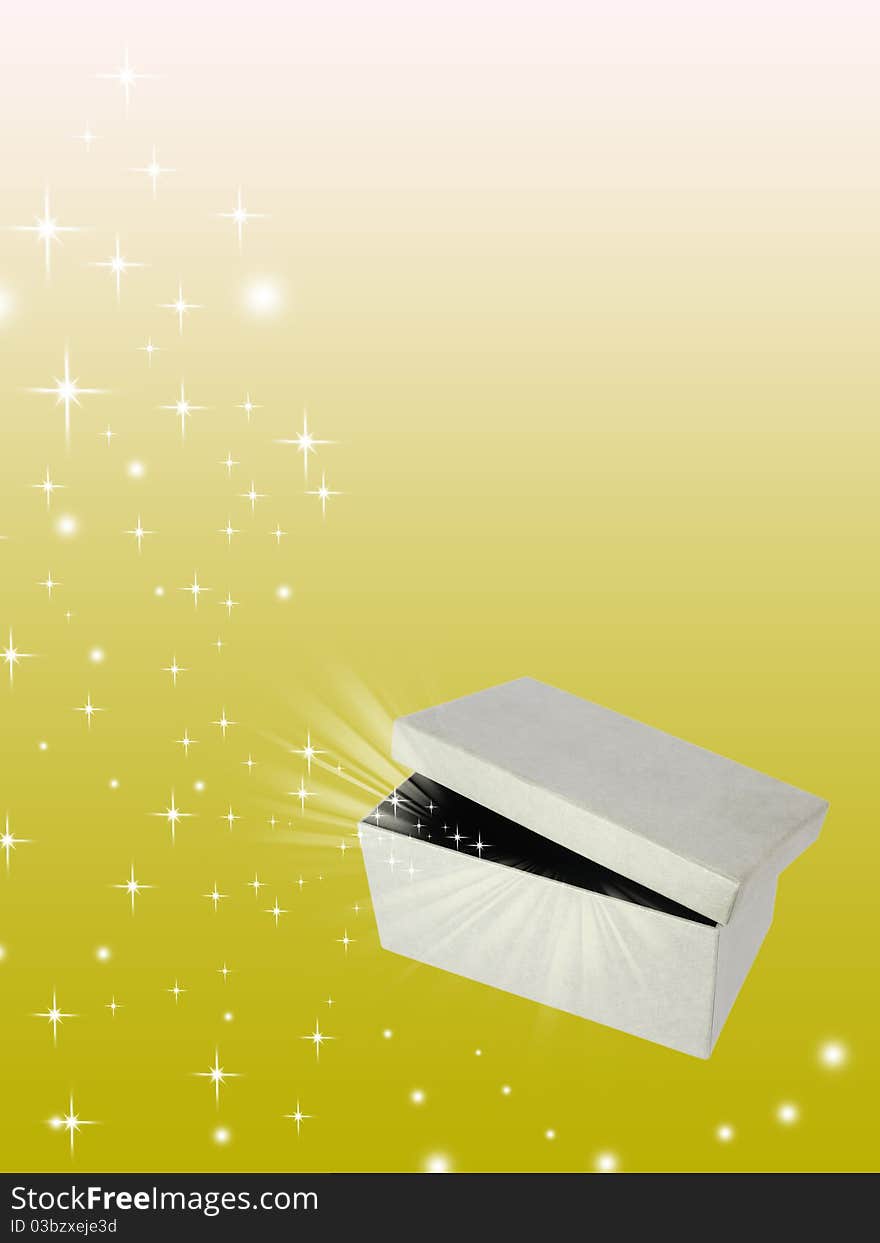 Beautiful Open magic gift box background