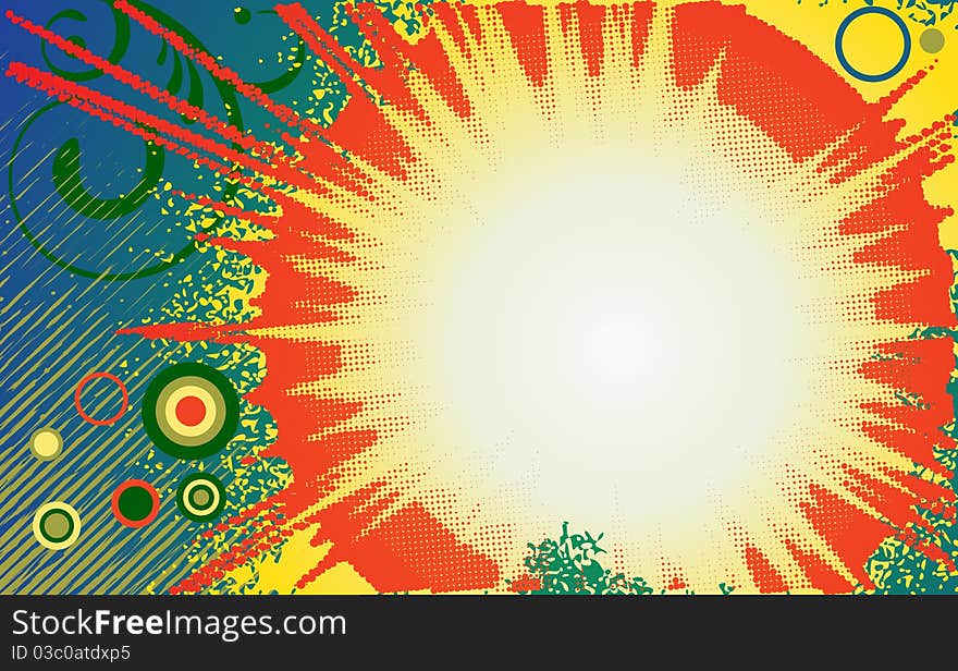 Abstract background - great explosion. Vector illustration.