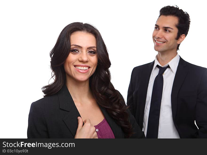 Cheerful Business People isolated on white background