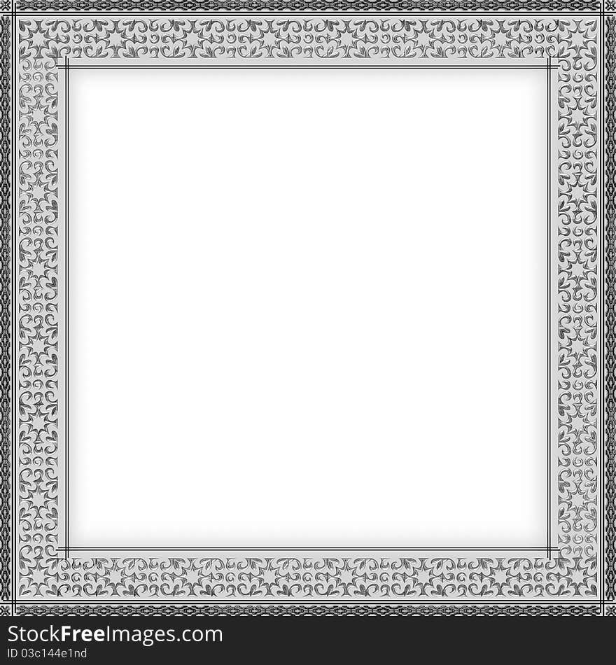 Grey flowery ornaments forming a frame. Grey flowery ornaments forming a frame.