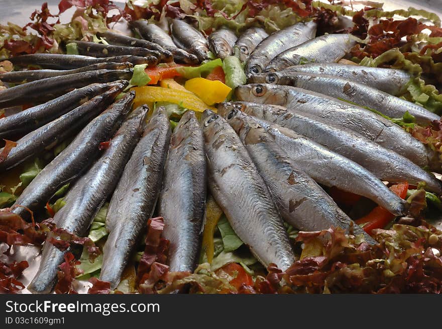 Raw sardines