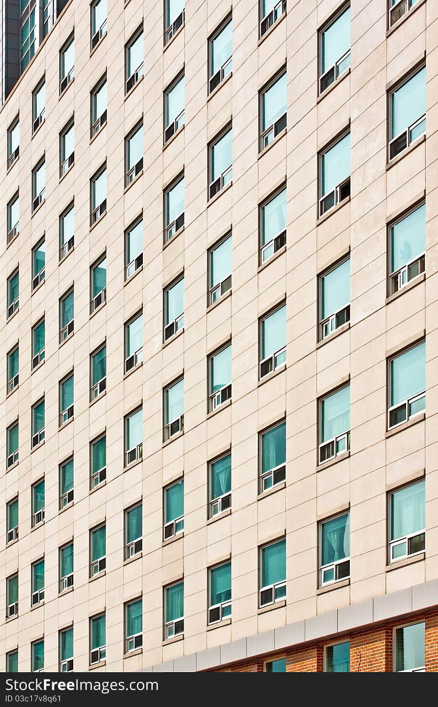 Apartment building with many windows