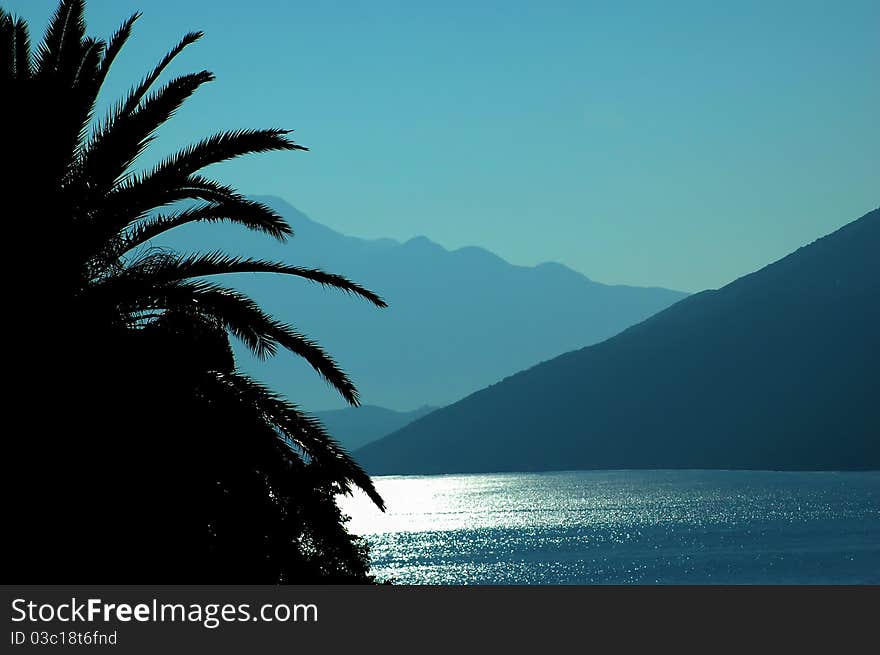 Picture of Montenegro mountains and Boka-Kotor bay. Picture of Montenegro mountains and Boka-Kotor bay