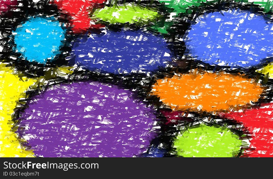 Very fun and bright abstract painting. Very fun and bright abstract painting.