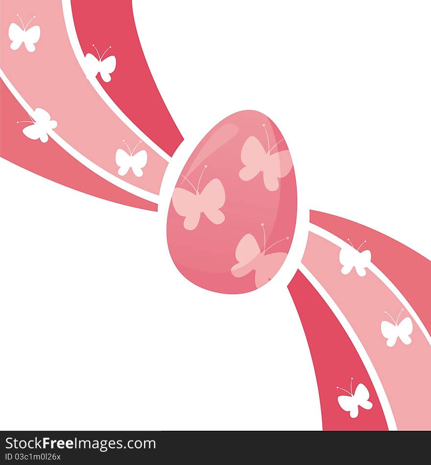 Glossy easter background with butterflies