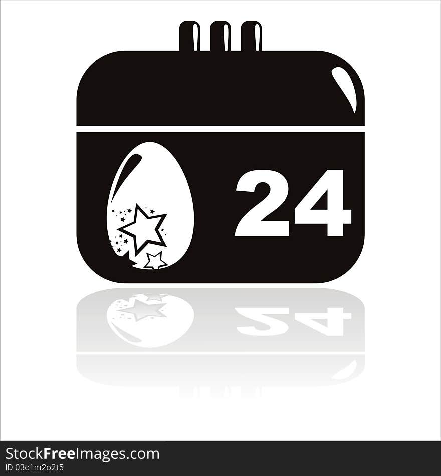 Black easter calendar icon isolated on white