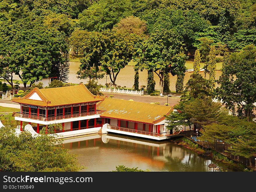 A set of chinese style building. A set of chinese style building