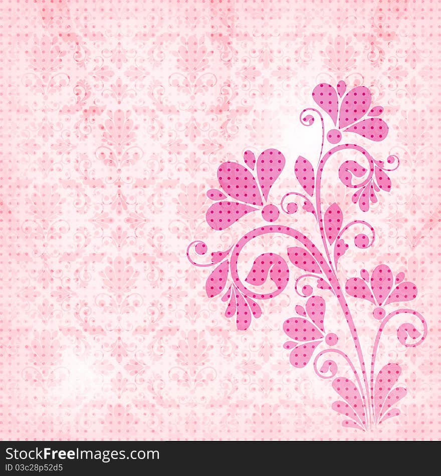 Vintage floral  background with decorative flowers for design