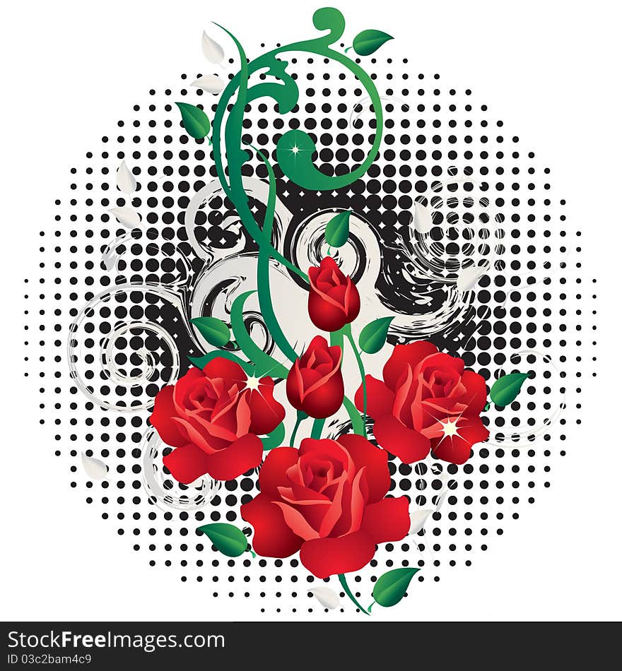 Abstract background with roses.