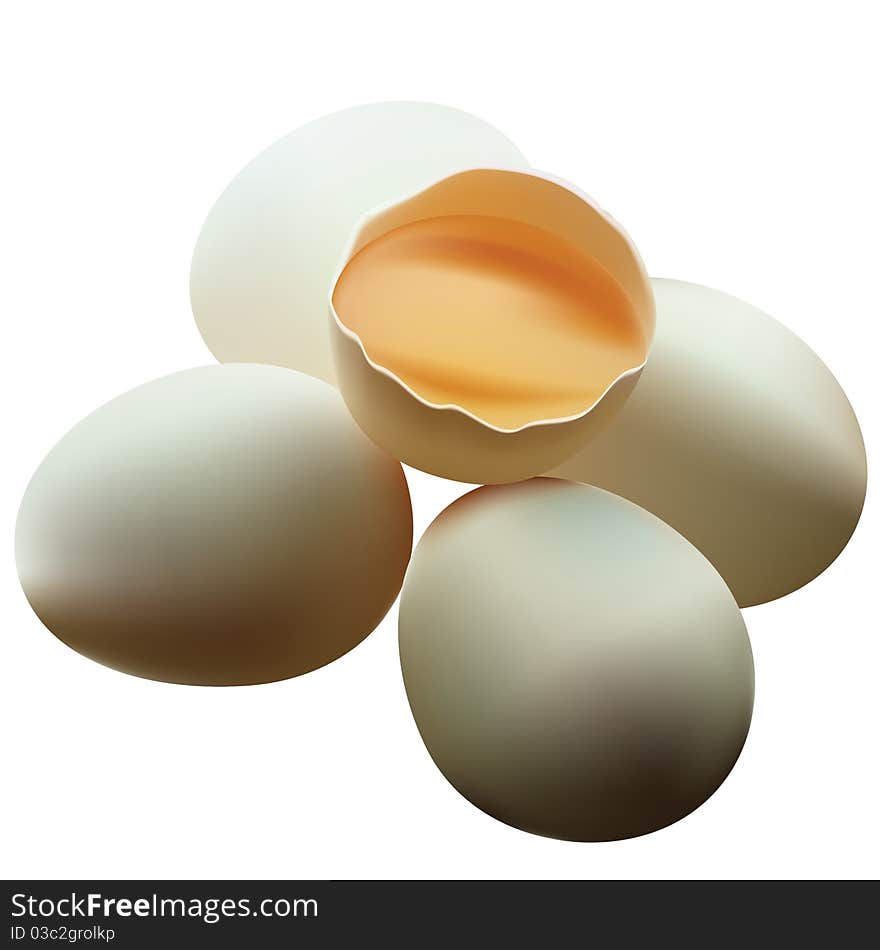 Broken egg on a white background. Broken egg on a white background.