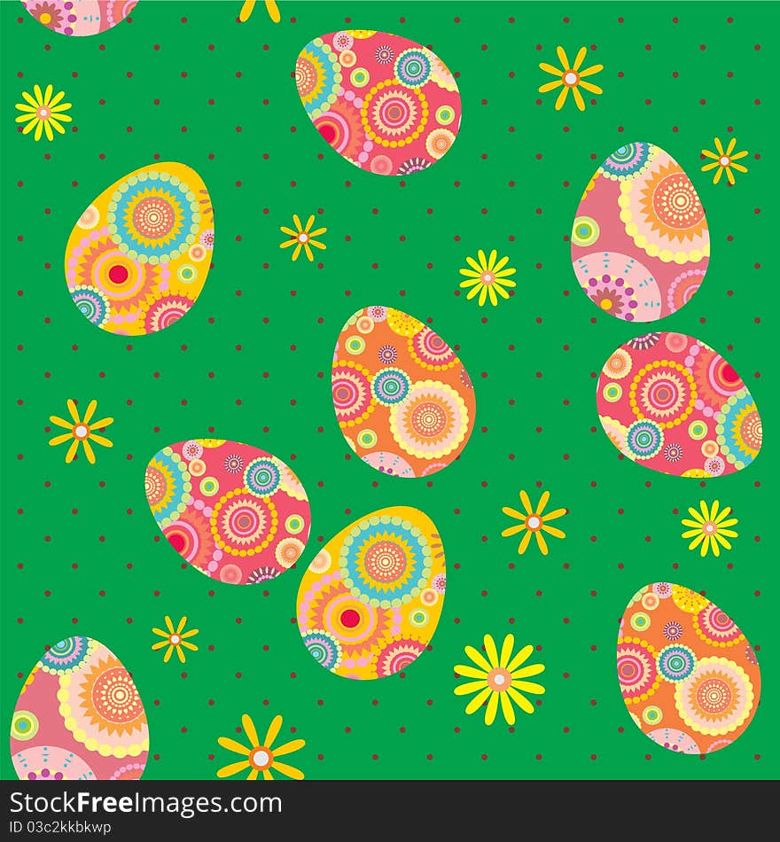 Seamless Pattern With Easter Eggs