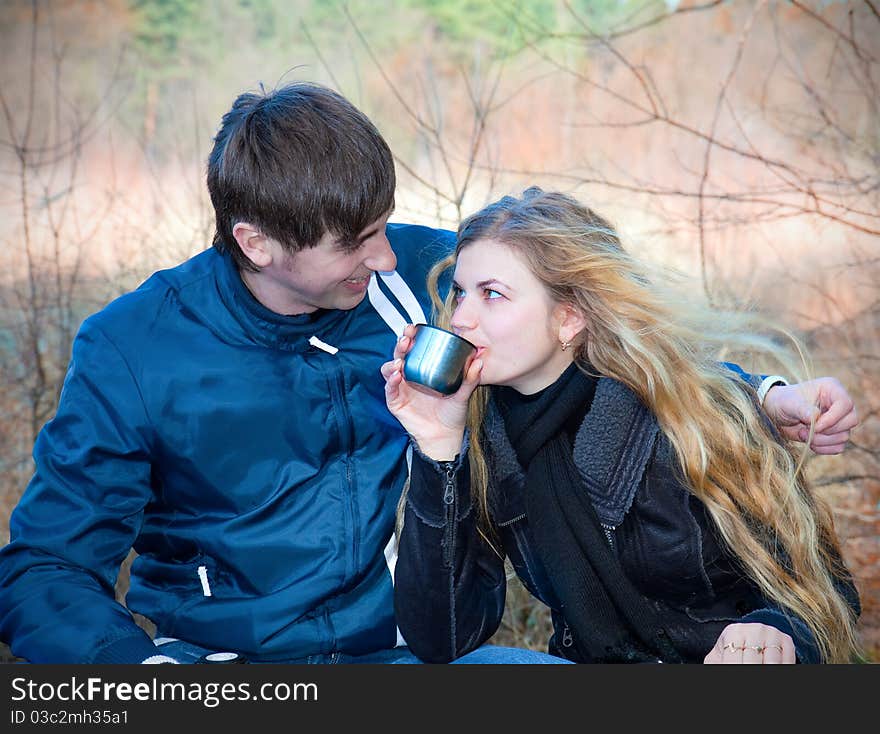 Happy Couple Drinking Tea