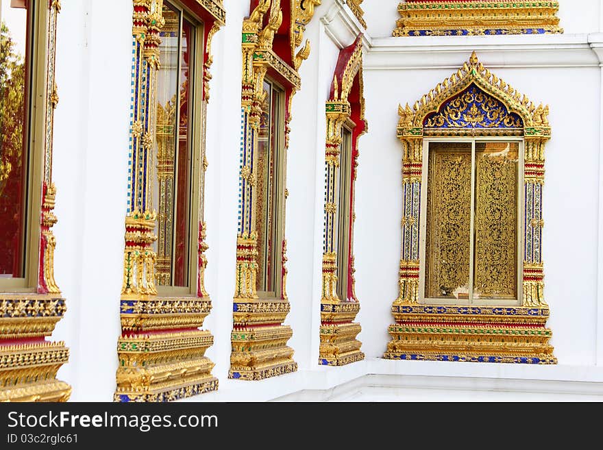 Window in the temple was closed,At Bangkok Thailand