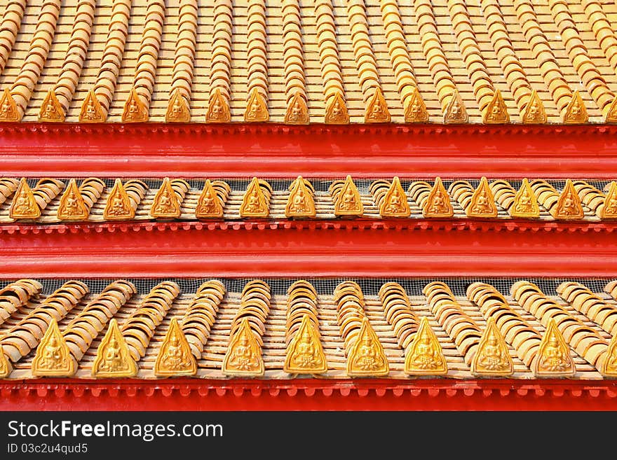 Roof tiles classic in thailand temple