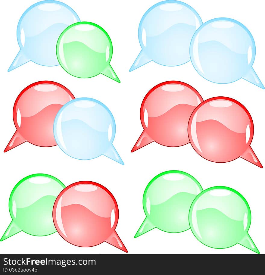Couple speech bubbles different forms and colors. Couple speech bubbles different forms and colors
