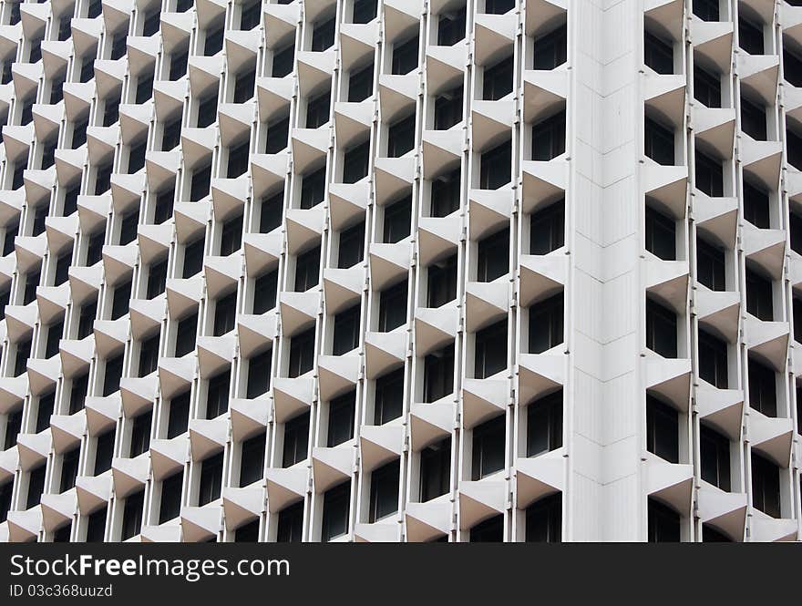 Skyscraper balconies and windows - abstract photo of a classic apartment building