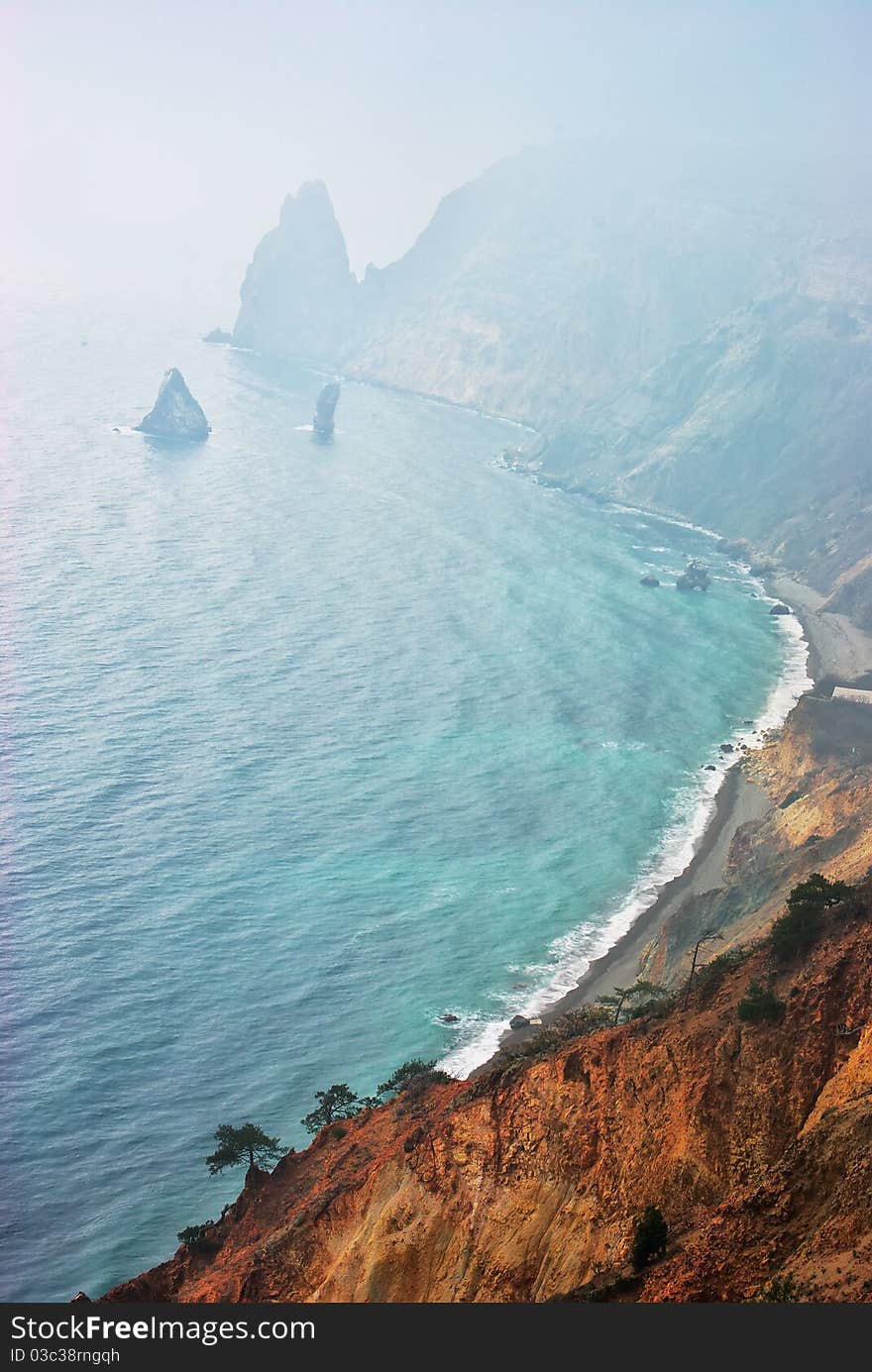 Seascape in fog