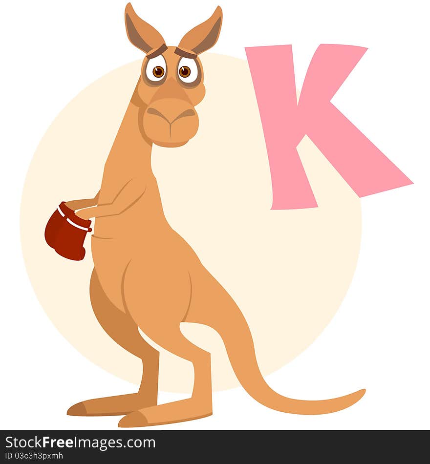 The English alphabet. Kangaroo