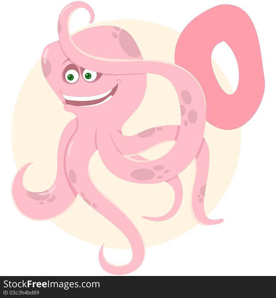 The English alphabet. Octopus