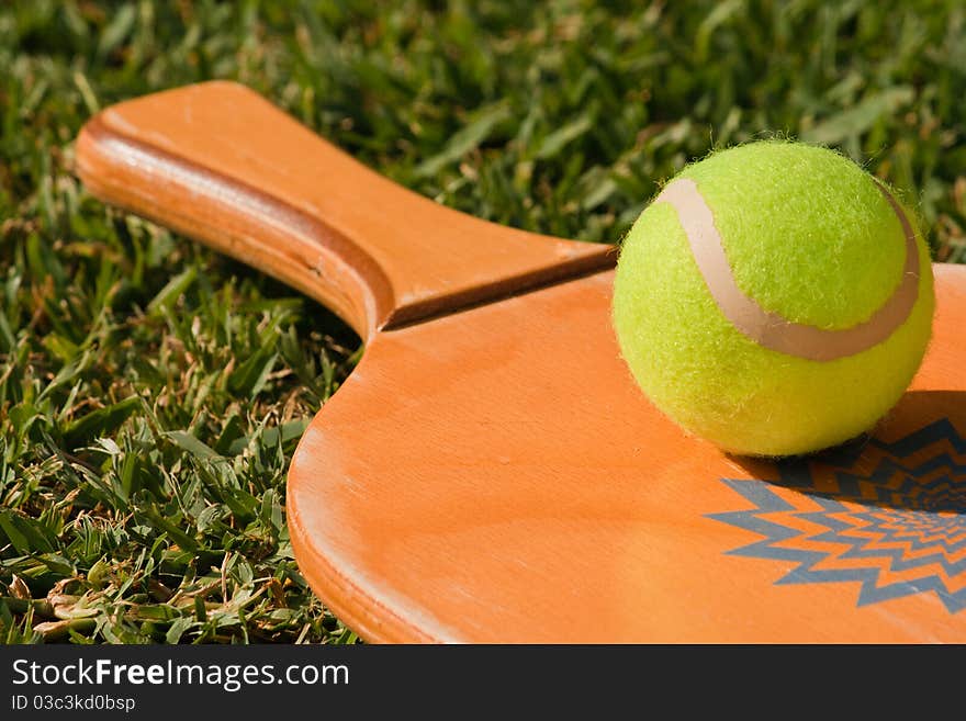 A ball on the racket