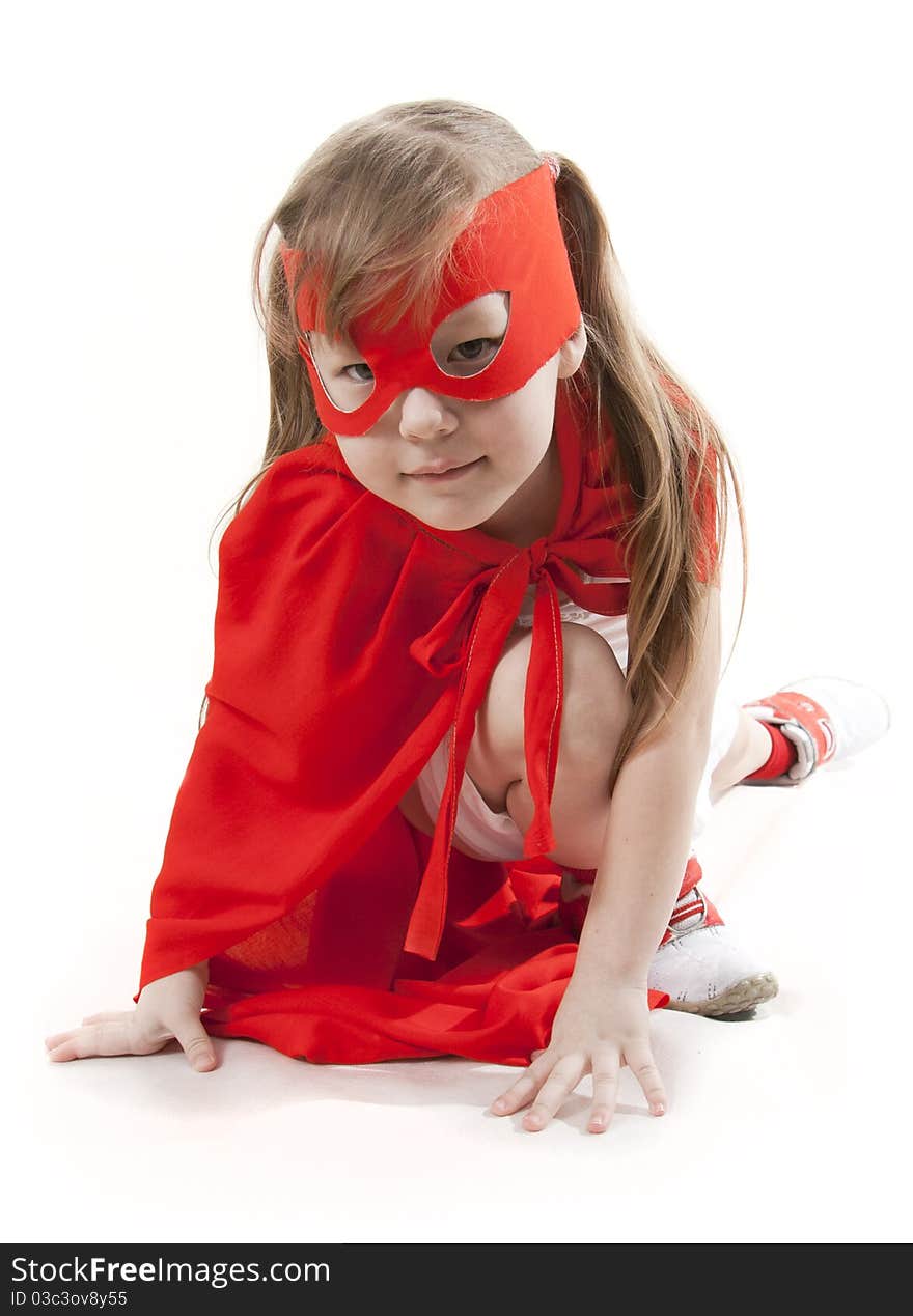 Superhero Girl In A Red