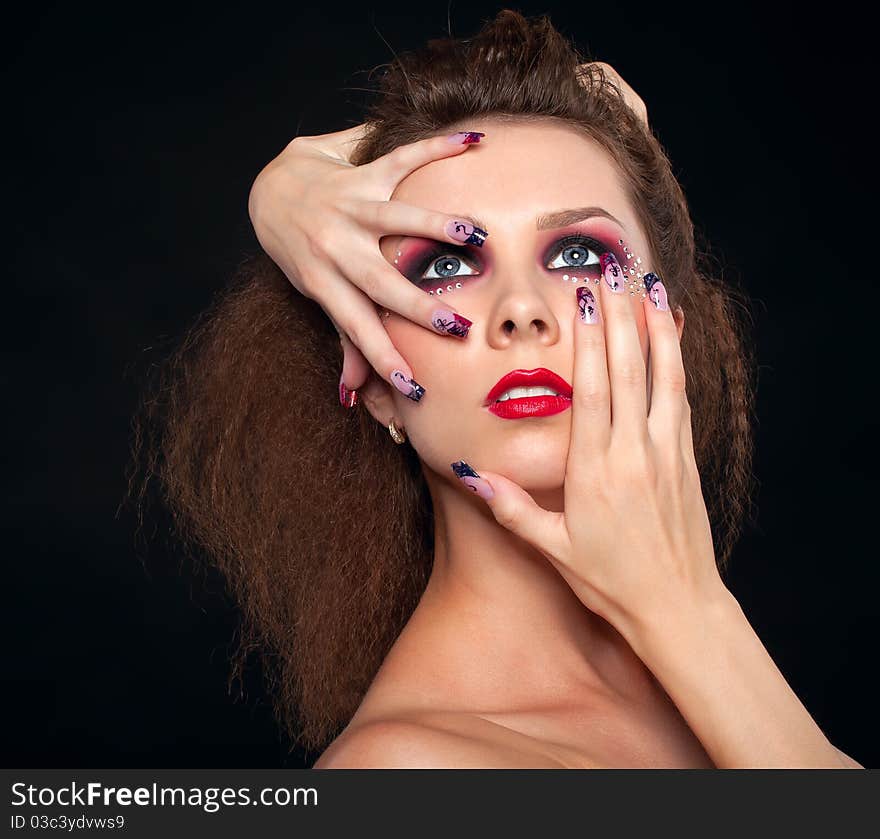 Portrait of a beautiful girl closeup