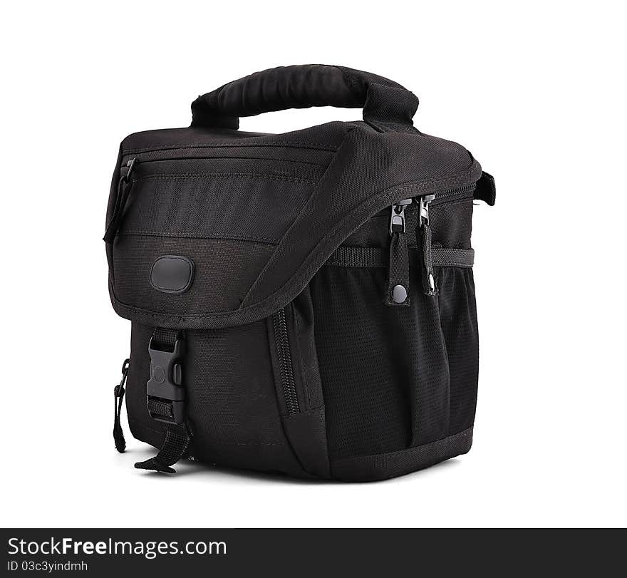 Camera bag on a white background