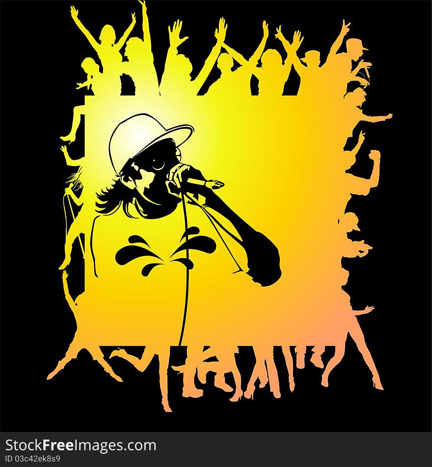 Silhouettes of people dancing on color background. Silhouettes of people dancing on color background