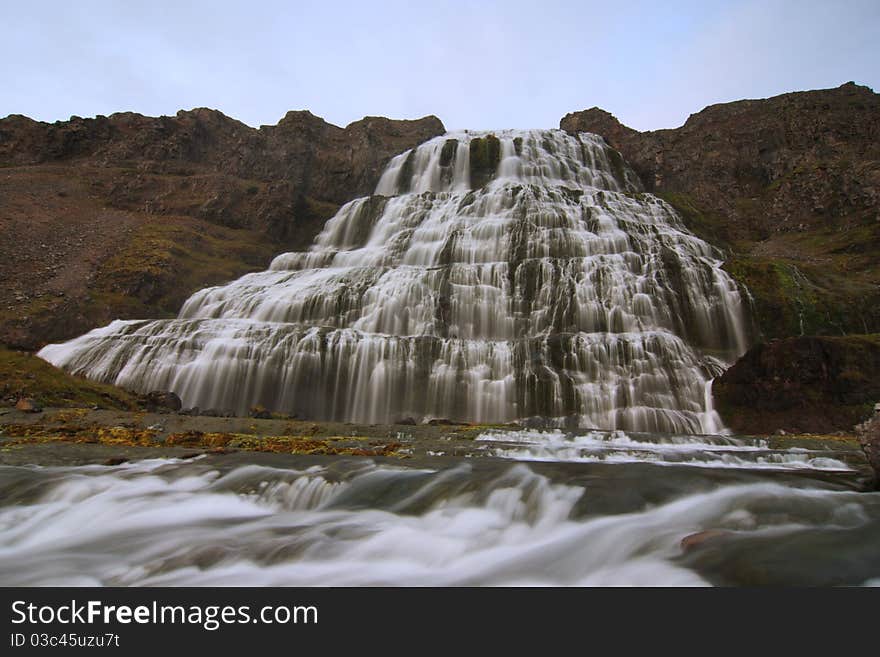 Dynjandi waterfall in Westfjords of Iceland. Dynjandi waterfall in Westfjords of Iceland