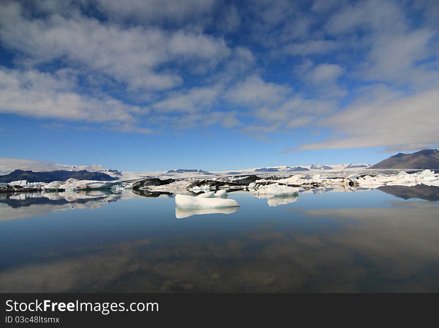 Ice lagoon in east-south Iceland