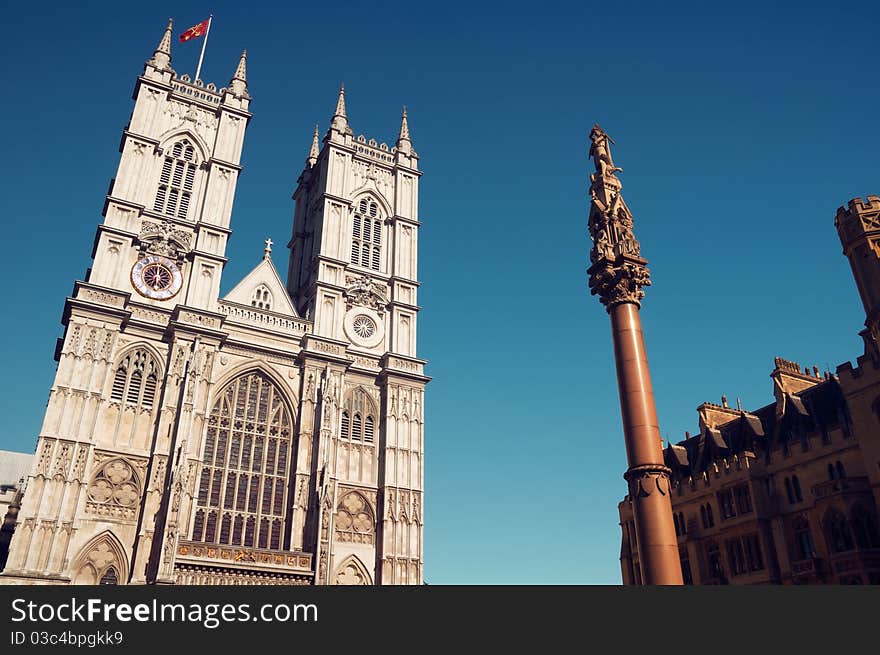 Westminster Abbey in afternoon summer sun. Westminster Abbey in afternoon summer sun.