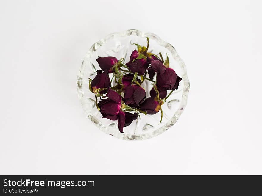 Red Dried Red Roses, Without Stems