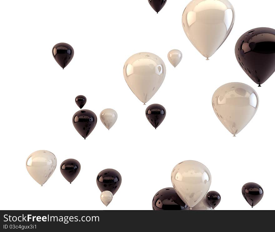 3d Balloon on white background