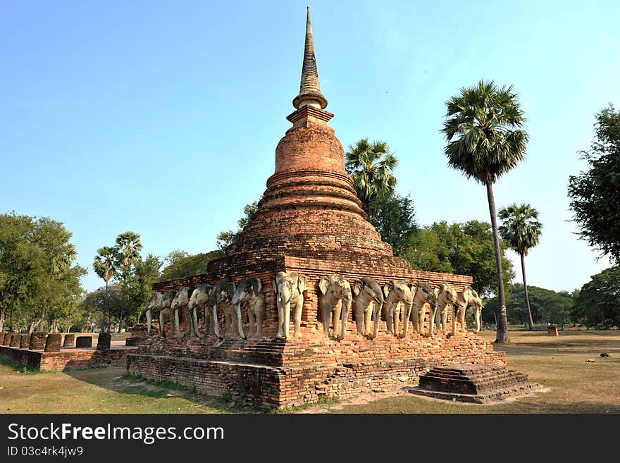 Monument With 24 Elephant Images